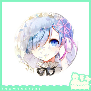 [Sẵn VN] Pin Ghim Huy Hiệu 58mm Chất Liệu Thiếc Không Rỉ Phủ Nhựa Hologram Lấp Lánh Nhân Vật Anime Manga Re:Zero Rem Emi