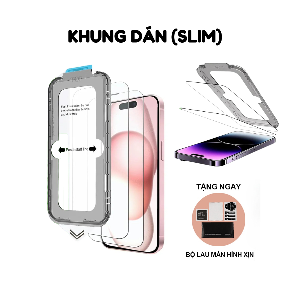 Kính cường lực Full Màn Hình 3D WK ONE WK-110 Khung tự dán dành cho iphone 11/12/13/14/15/16/Pro/Plus/Pro Max