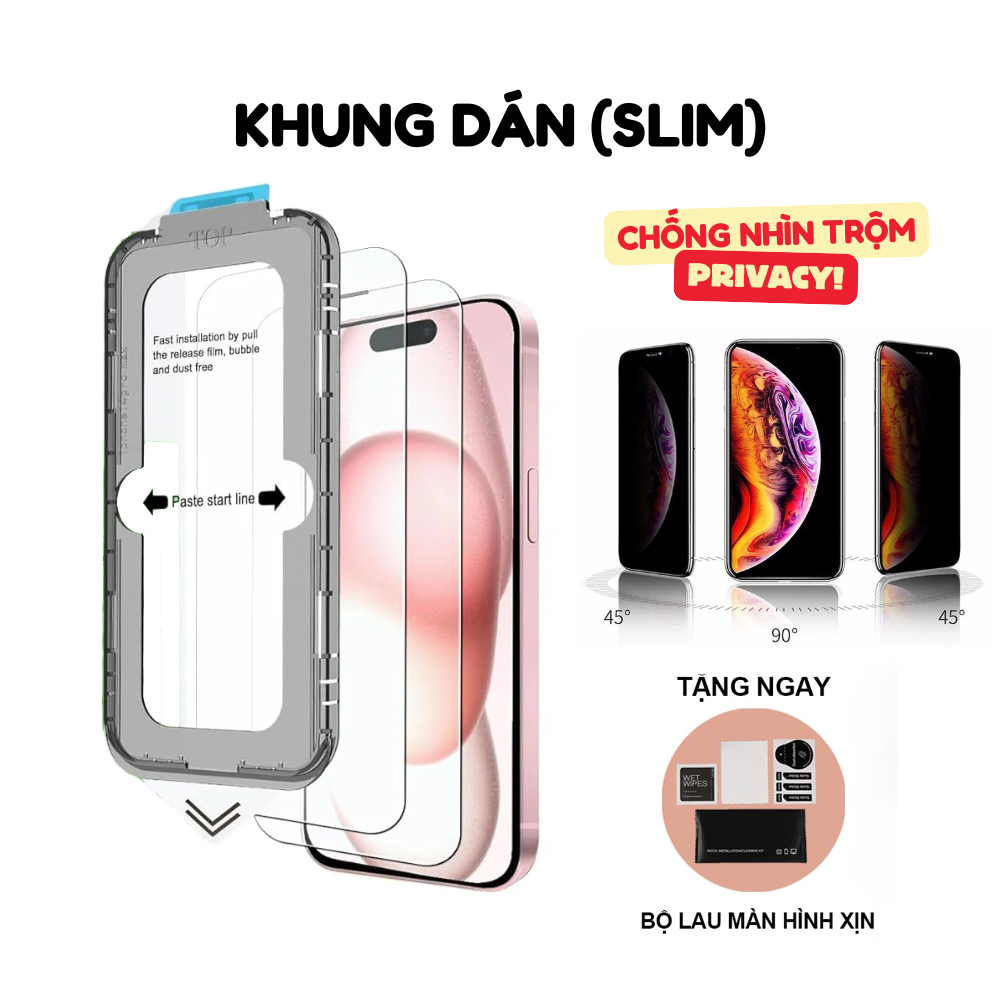 Kính cường lực Khung tự dán Chống Nhìn Trộm Full Màn 4D WK ONE WK-112 cho iphone 11/12/13/14/15/16/Pro/Plus/Pro Max