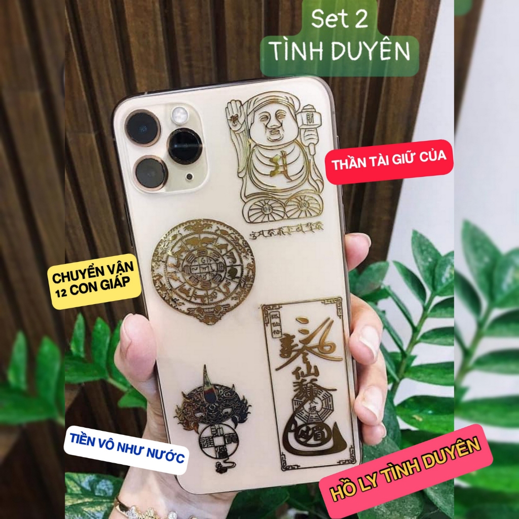 [RƯỚC LỘC] Miếng Dán Điện Thoại Phong Thủy Cải Vận Đẹp Lung Linh Phù Hợp Cho Anh Chị Bán Buôn