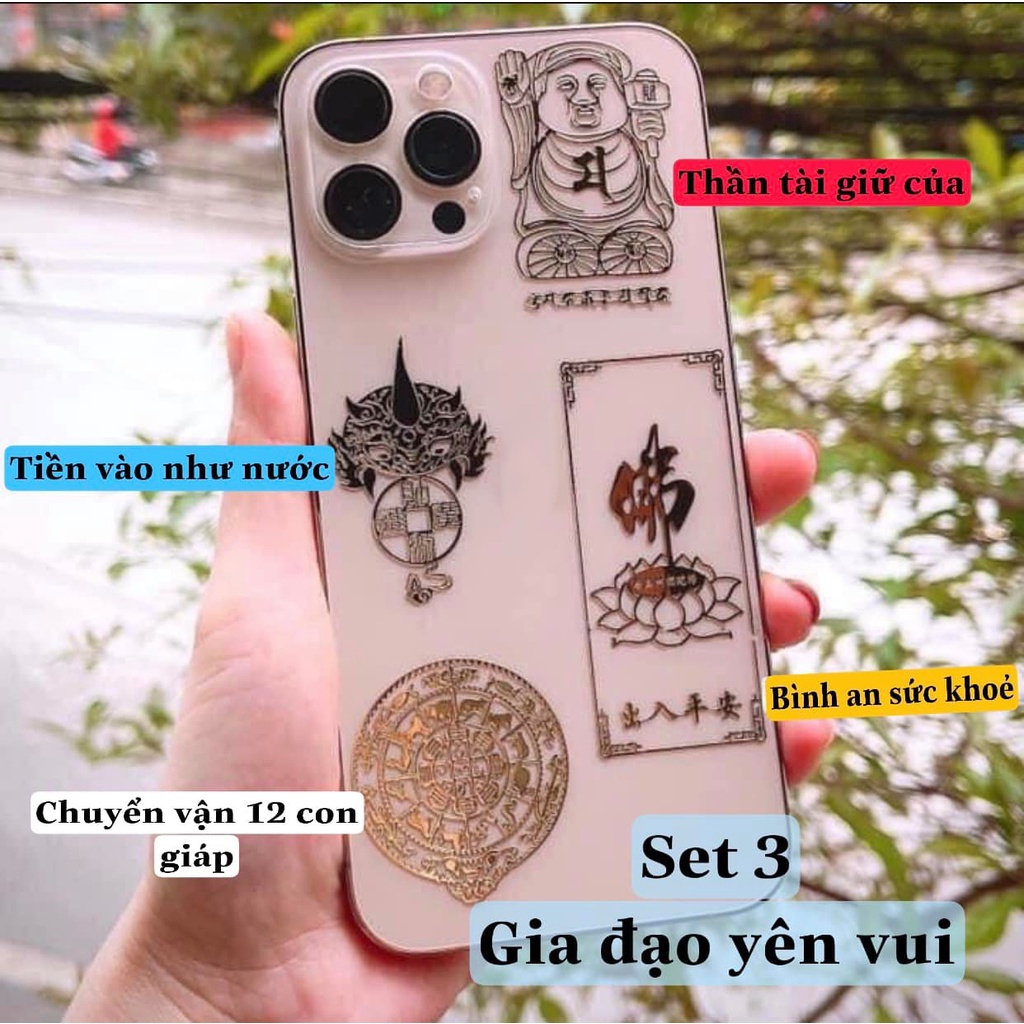 [RƯỚC LỘC] Miếng Dán Điện Thoại Phong Thủy Cải Vận Đẹp Lung Linh Phù Hợp Cho Anh Chị Bán Buôn