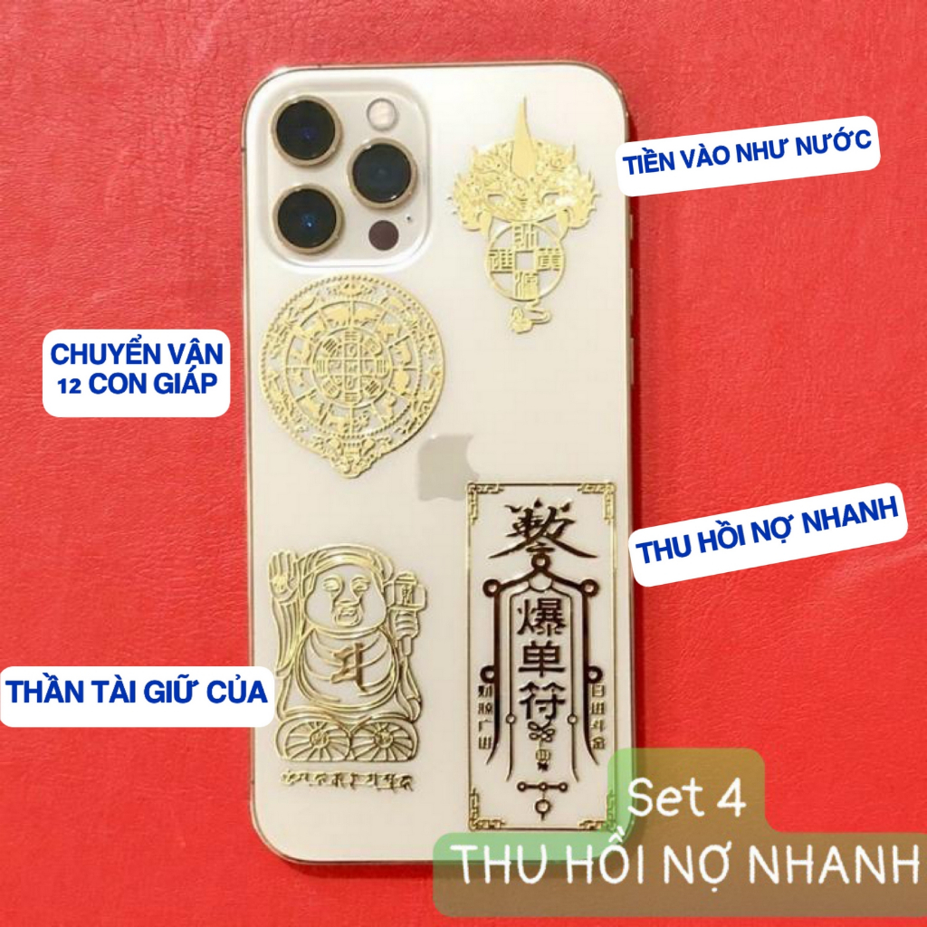 [RƯỚC LỘC] Miếng Dán Điện Thoại Phong Thủy Cải Vận Đẹp Lung Linh Phù Hợp Cho Anh Chị Bán Buôn