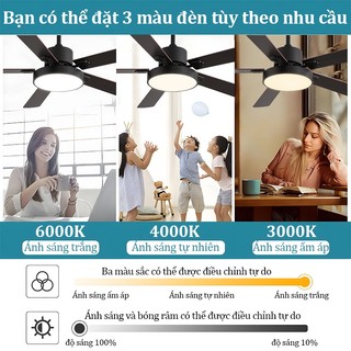 【COD】Quạt trần phòng khách cánh gỗ quạt trần đèn Bắc Âu Điều khiển từ xa Remote 106/122/132cm