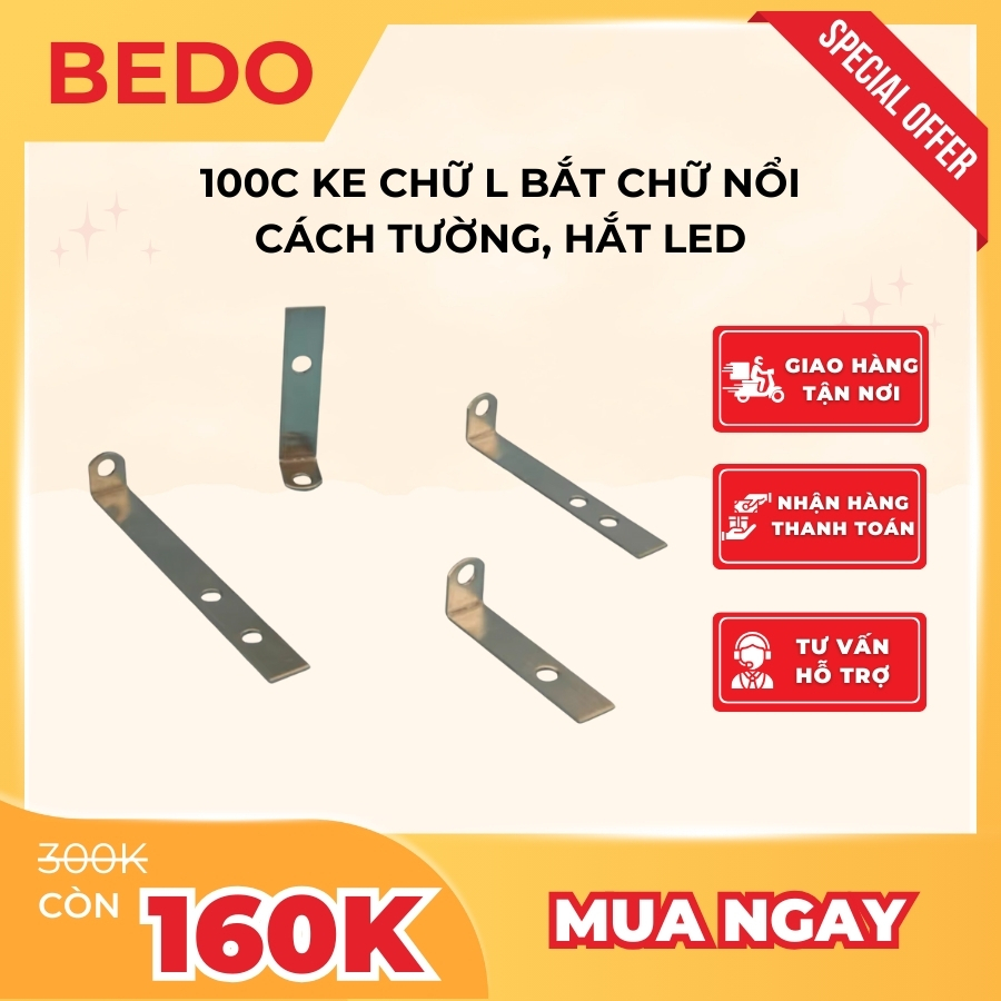 100c Ke chữ L bắt chữ nổi cách tường, hắt led - BEDO | Shopee Việt Nam