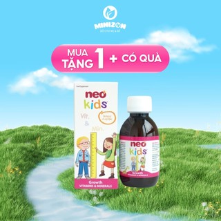 [MUA 1 TẶNG 1 QUÀ] Siro Multivitamin Neo Kids Growth bổ sung vitamin khoáng chất trẻ biếng ăn tiêu hóa kém