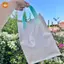 Túi ép quai, túi quai ép màu trắng quai xanh pastel đựng thời trang đủ size