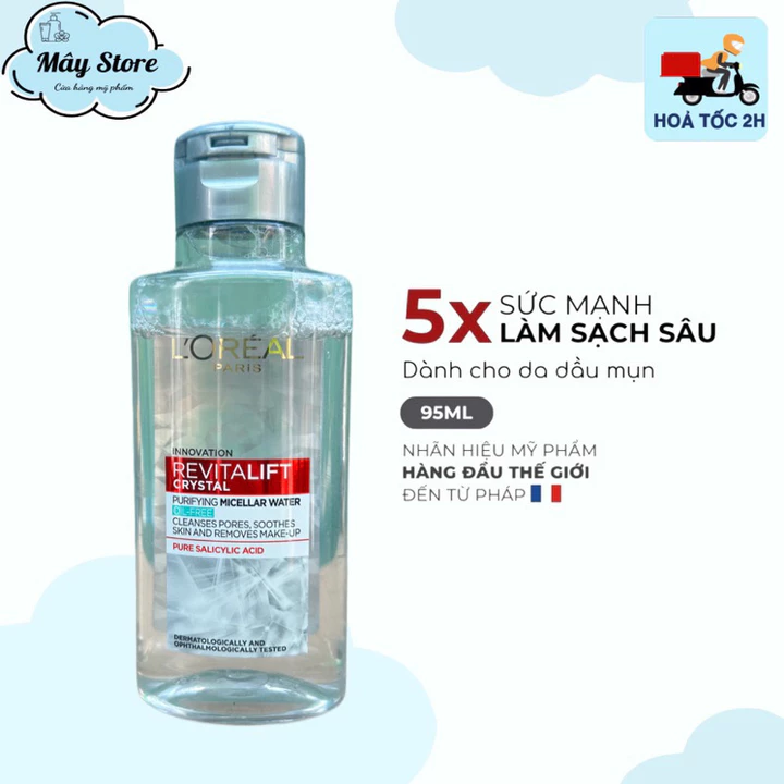 Chai mini - Nước tẩy trang Loreal - L’Oreal Paris 3 in 1 Micellar Water làm sạch, cấp ẩm cho da khô, da dầu mụn 95ml – 3