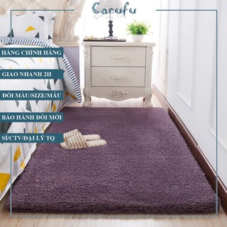 Thảm lông trải sàn phòng khách màu Xám Tím 160x100cm | lông CỪU xoăn