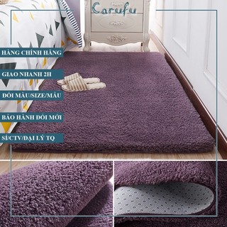 Thảm lông trải sàn phòng khách màu Xám Tím 160x100cm | lông CỪU xoăn