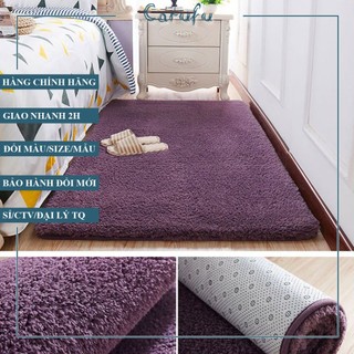 Thảm lông trải sàn phòng khách màu Xám Tím 160x100cm | lông CỪU xoăn