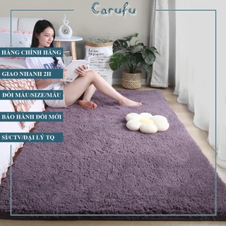 Thảm lông trải sàn phòng khách màu Xám Tím 160x100cm | lông CỪU xoăn