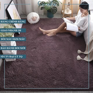Thảm lông trải sàn phòng khách màu Xám Tím 160x100cm | lông CỪU xoăn