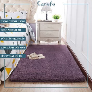 Thảm lông trải sàn phòng khách màu Xám Tím 160x100cm | lông CỪU xoăn