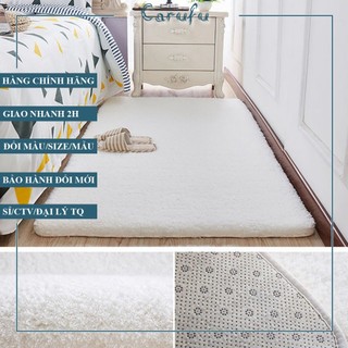 Thảm TRÒN trải sàn phòng khách Lông CỪU | Màu Trắng 100cm 120cm 160cm
