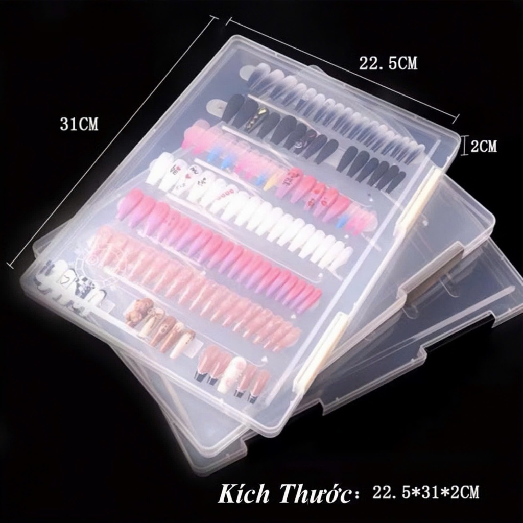 [Size lớn] Hộp nhựa đựng móng mẫu học nail size lớn
