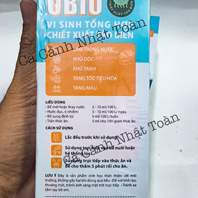 MEN VI SINH OBIO KOIKA (CHUYÊN CHO CÁ LÓC) KẾT HỢP TẢO BIỂN LÀM TRONG NƯỚC, KHỬ MÙI TANH BỂ CÁ CẢNH CHAI 30ML