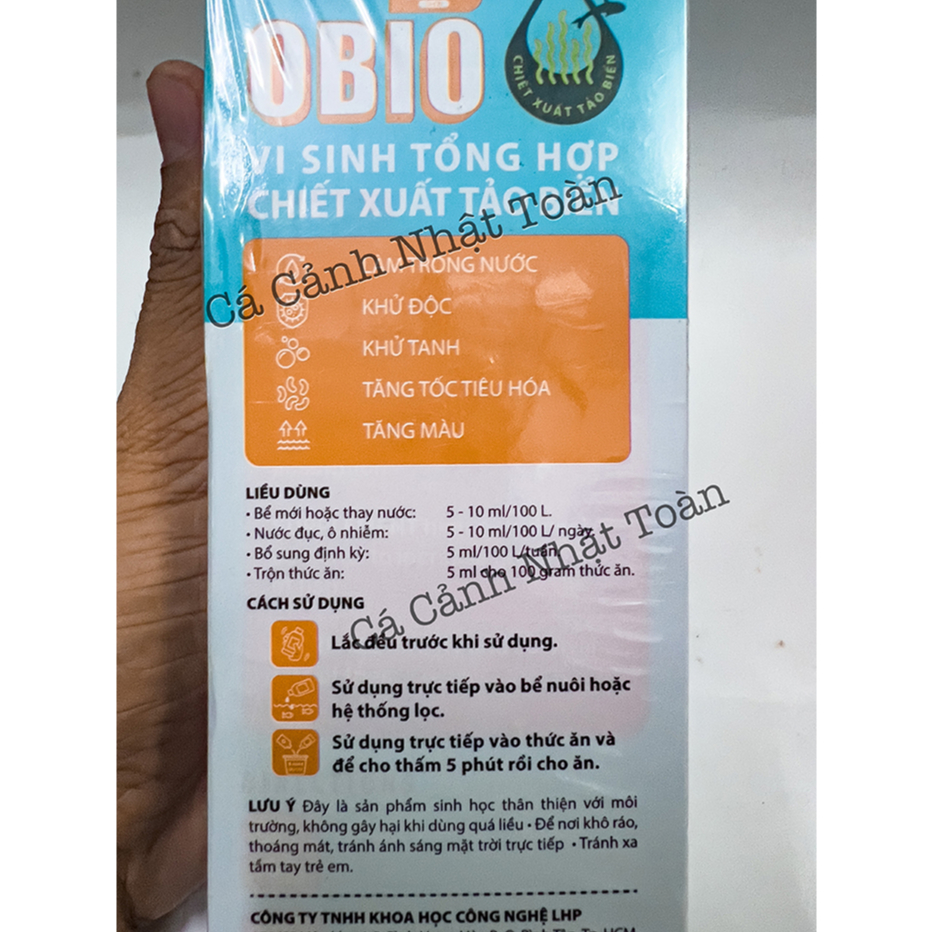 MEN VI SINH OBIO KOIKA (CHUYÊN CHO CÁ LÓC) KẾT HỢP TẢO BIỂN LÀM TRONG NƯỚC, KHỬ MÙI TANH BỂ CÁ CẢNH CHAI 30ML