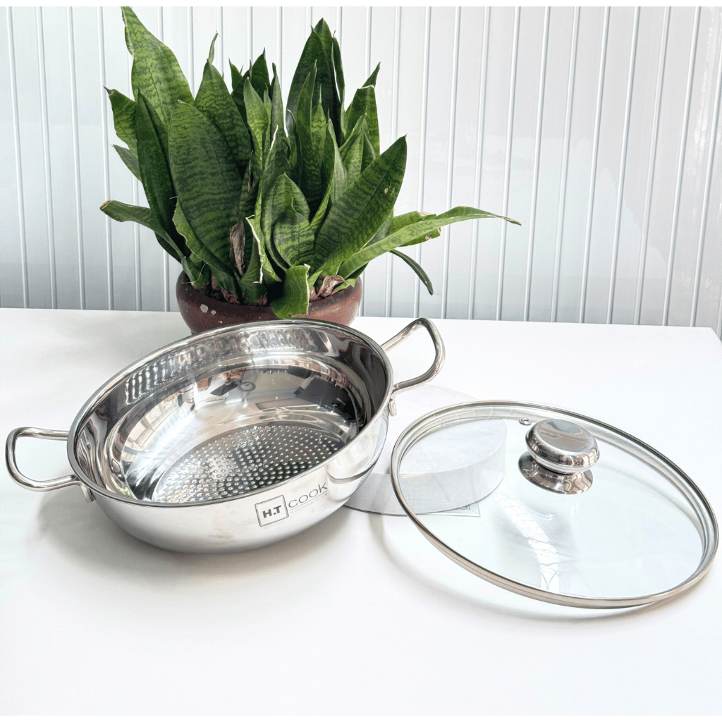 Ảnh Nồi lẩu inox 1 đáy cao cấp Fivestar H.T Cook nắp kính 22cm - 30 cm dùng được bếp từ , gas , hồng ngoại 4