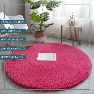 Thảm TRÒN trải sàn phòng khách Lông CỪU | Màu Trắng 80cm