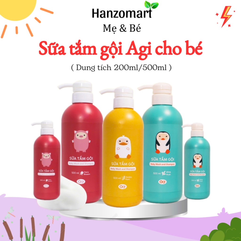 Sữa tắm gội Agi cho bé 200ml/700ml