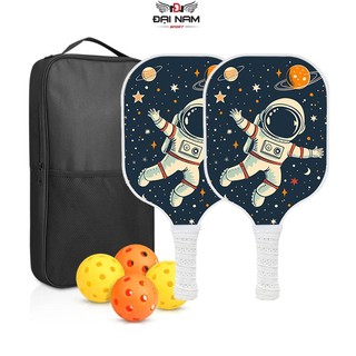 Vợt Pickleball Trẻ Em,Người Lớn Sợi Carbon Cao Cấp Đại Nam Sport + Kèm Túi Chống Sốc Và 4 Bóng