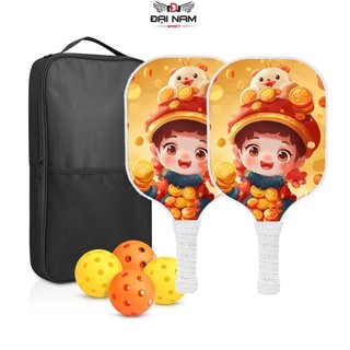 Vợt Pickleball Trẻ Em,Người Lớn Sợi Carbon Cao Cấp Đại Nam Sport + Kèm Túi Chống Sốc Và 4 Bóng