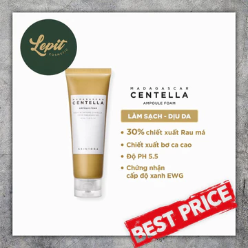 [Chính Hãng] Sữa Rửa Mặt Dưỡng Ẩm Và Làm Sạch Da Skin1004 Madagascar Centella Ampoule Foam 125ml - Srm Rau Má Skin1004