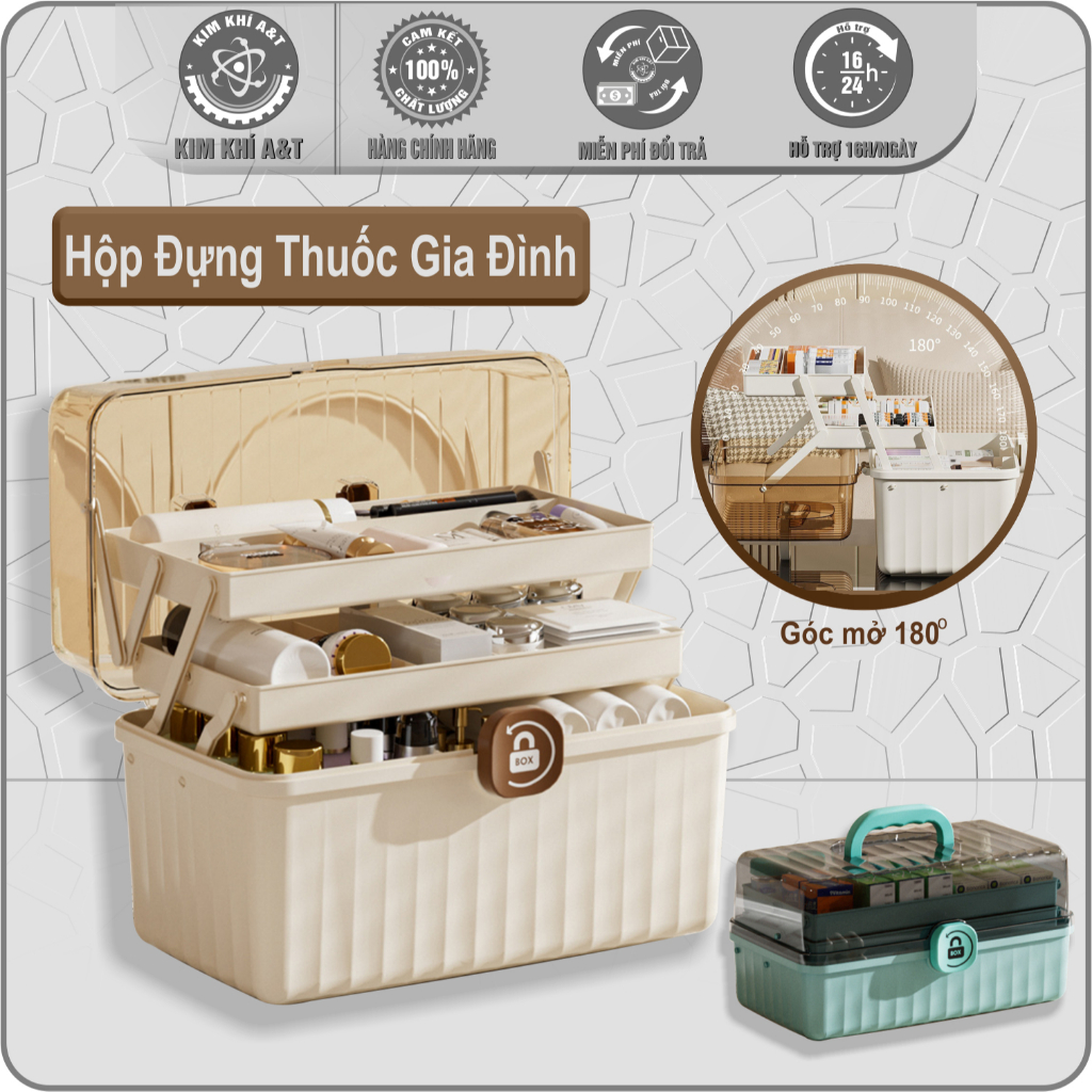 Hộp đựng thuốc gia đình Toshudo, đựng thuốc, đồ dùng y tế và đồ mỹ phẩm AMIZIN
