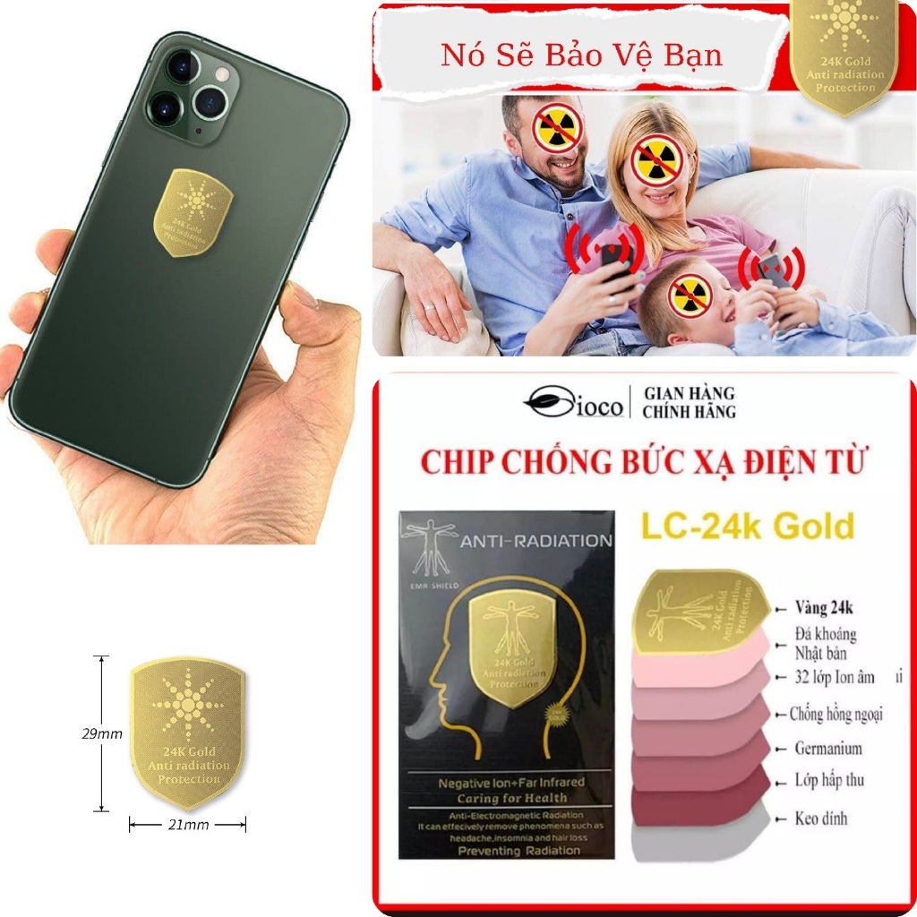 Chip dán chắn sóng điện từ ngăn bức xạ điện thoại nhập khẩu Hàn Quốc