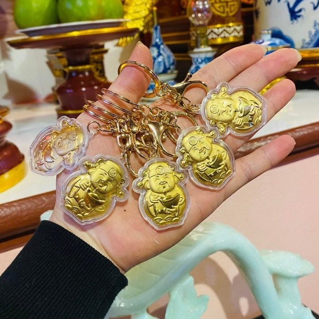 Móc khóa Ông Thần Tài 24k May Mắn Phong Thủy ngày vía thần tài