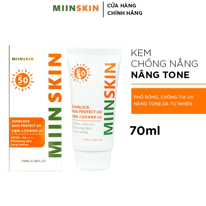 Ảnh Kem chống nắng vật lý phổ rộng MIINSKIN Sun Block Skin Protect UV nâng tone và bảo vệ da khỏi tia UV SPF50+ PA++++ 1