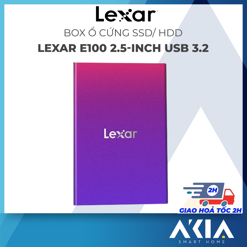 Box đựng ổ cứng SSD/ HDD Lexar E100 2.5-inch USB 3.2, hỗ trợ SATA III ...