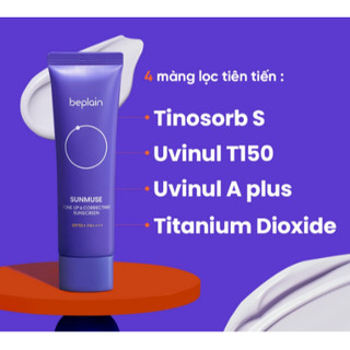 [Beplain] Kem Chống Nắng BEPLAIN SUNMUSE Nâng Tone Vật Lý Lai Hoá Học, Hiệu chỉnh da SPF 50+ PA++++ 50ml