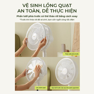 Quạt cây điện đứng 9 cánh Bear DFS-D47F2, 47W, hoạt động êm ái,Điều khiển từ xa,Hẹn giờ Lên Đến 8 Tiếng, BH 18 Tháng