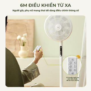 Quạt cây điện đứng 9 cánh Bear DFS-D47F2, 47W, hoạt động êm ái,Điều khiển từ xa,Hẹn giờ Lên Đến 8 Tiếng, BH 18 Tháng