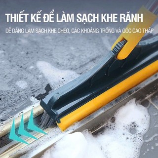 Chổi quét sàn nhà tắm 2in1 thông minh tiện lợi,cây chà sàn kèm gạt nước phòng tắm,vệ sinh,gạt kính cán dài tiện dụng { H