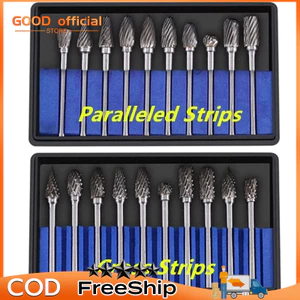 【🌞BH 6 tháng】Bộ 10 Mũi Mài, Khắc Hợp Kim, Gỗ Lũa Cao Cấp Cán 3mm