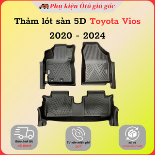Thảm lót sàn NHỰA 5D TRÀN VIỀN xe Toyota Vios 2019 - 2022, 2023, 2024, 2025 NHỰA TPE 5D đúc nguyên khối - 2 HÀNG