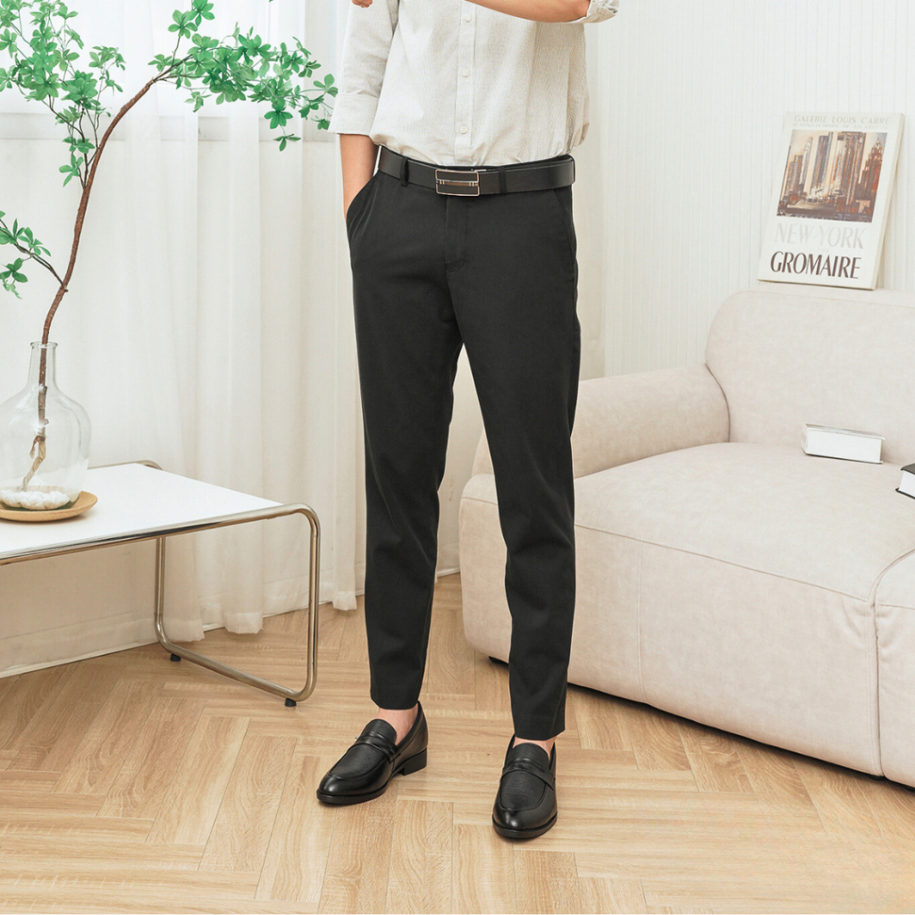 Ảnh Giày lười công sở tăng chiều cao da bò SmartMen GL-04 Đen 2