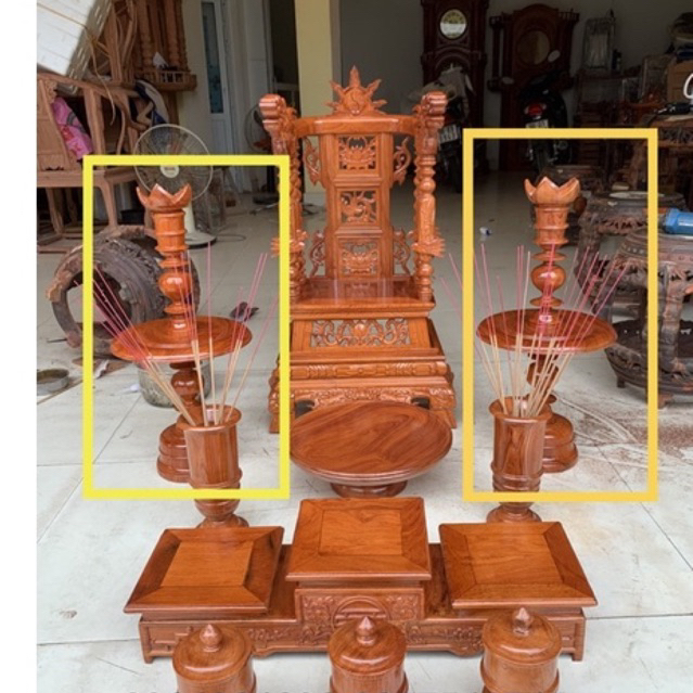 chân nến gỗ hương cao 40 45 55 60cm