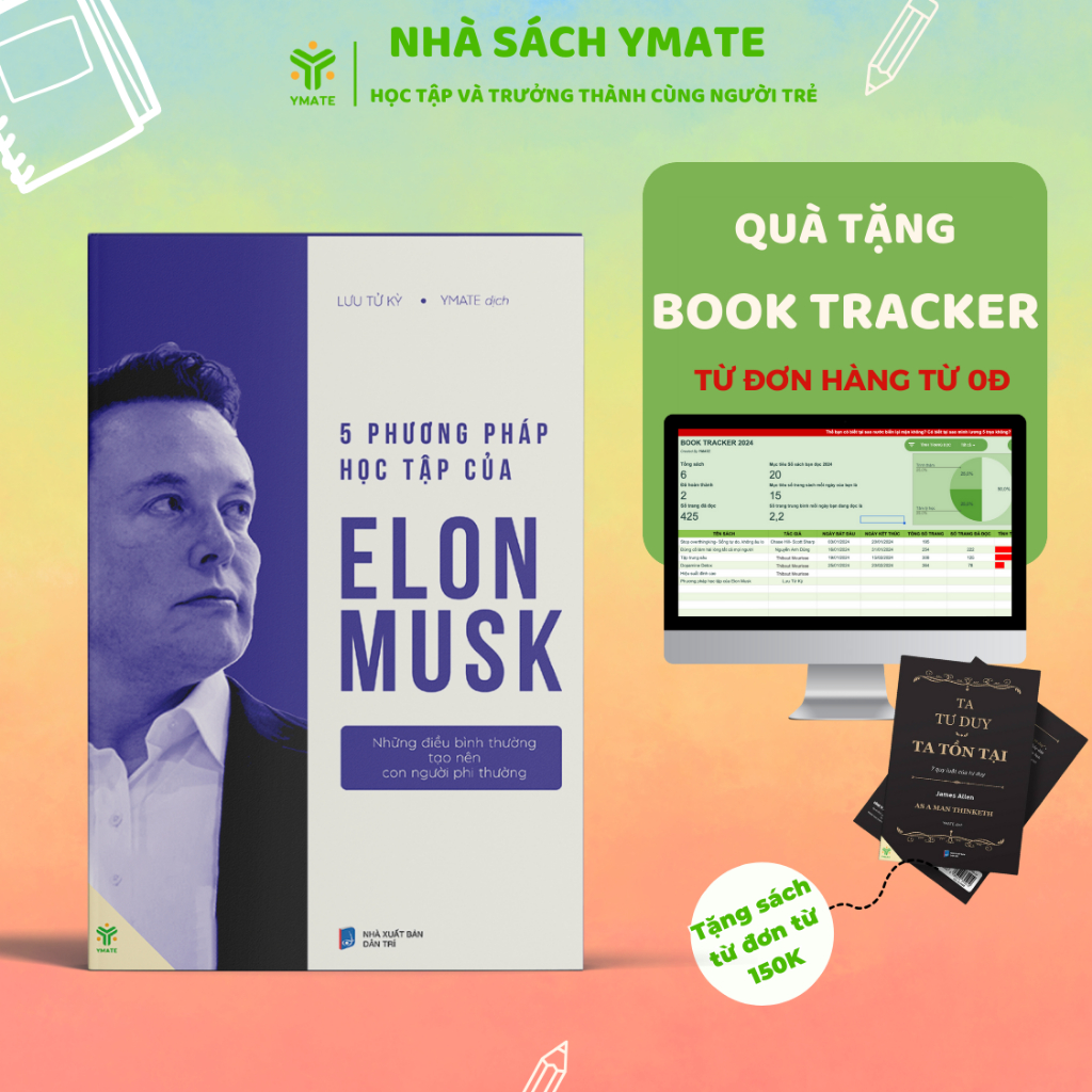 Ảnh Combo 2 Cuốn] Sách Phương Pháp Học Tập Feynman + 5 Phương Pháp Học Tập Của Elon Musk - YMATE 1