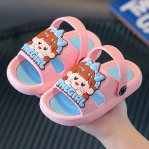 Dép bánh mì 2 quai Giày quai sau cho bé gái, bé trai siêu dễ thương hình cậu bé cô bé