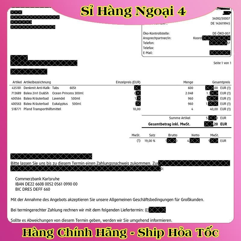 [Hàng nội địa Đức] Viên vệ sinh máy giặt, tẩy lồng giặt Denkmit của Đức