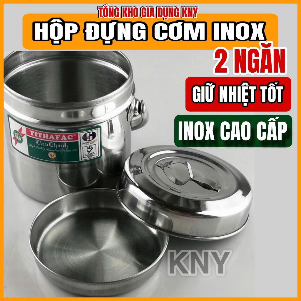 Cà mèn inox 1 ngăn cao, 1 ngăn thấp phù hợp đựng phở, cháo, hủ tíu hàng ...
