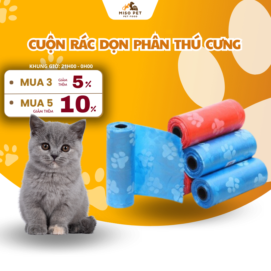 Cuộn Rác Mini Dọn Phân Thú Cưng Chó Mèo, Túi Nilon Dọn Vệ Sinh Thú Cưng ...