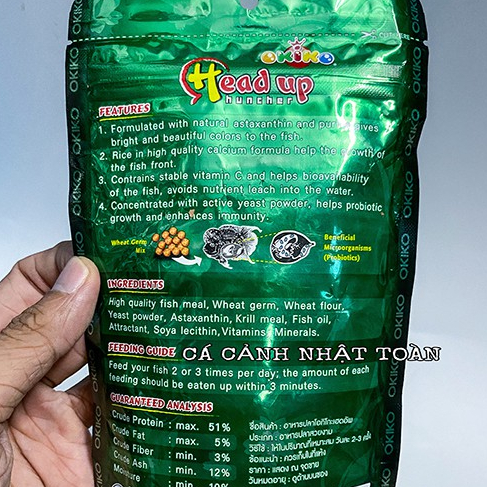 THỨC ĂN LÊN ĐẦU LA HÁN LA HÁN OKIKO XANH LÁ HEAD UP HUNCHER 100G