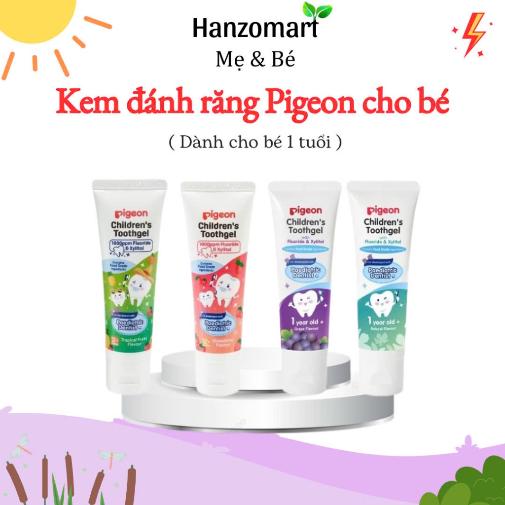 Kem đánh răng Pigeon cho bé từ 12m+