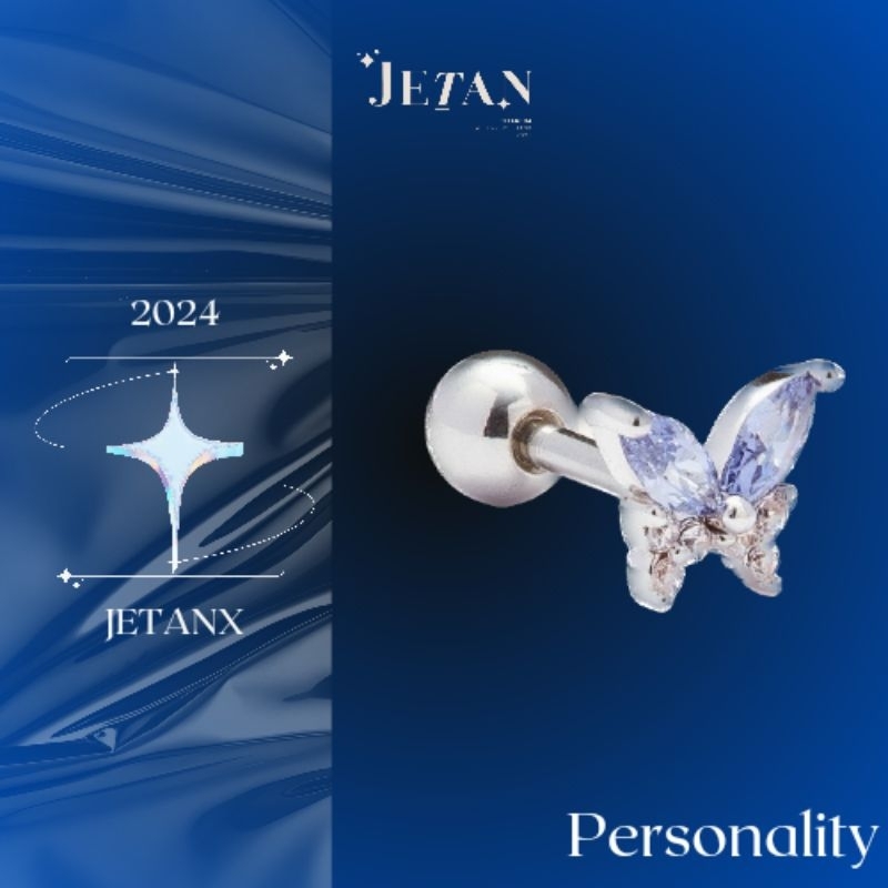 Khuyên Tai Bướm Đá BLUE BUTTERFLY JetanX (1 chiếc)