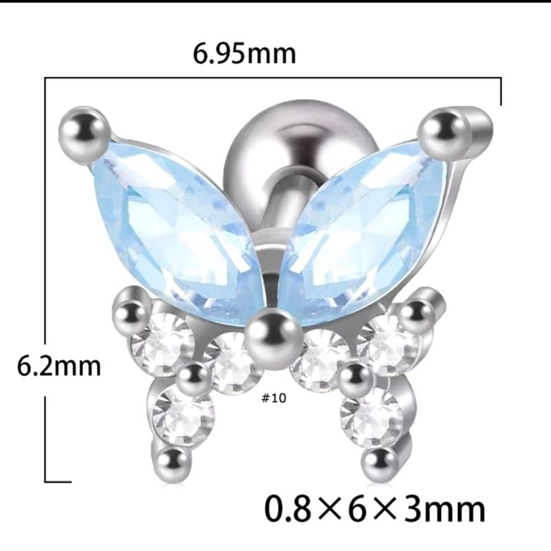 Khuyên Tai Bướm Đá BLUE BUTTERFLY JetanX (1 chiếc)
