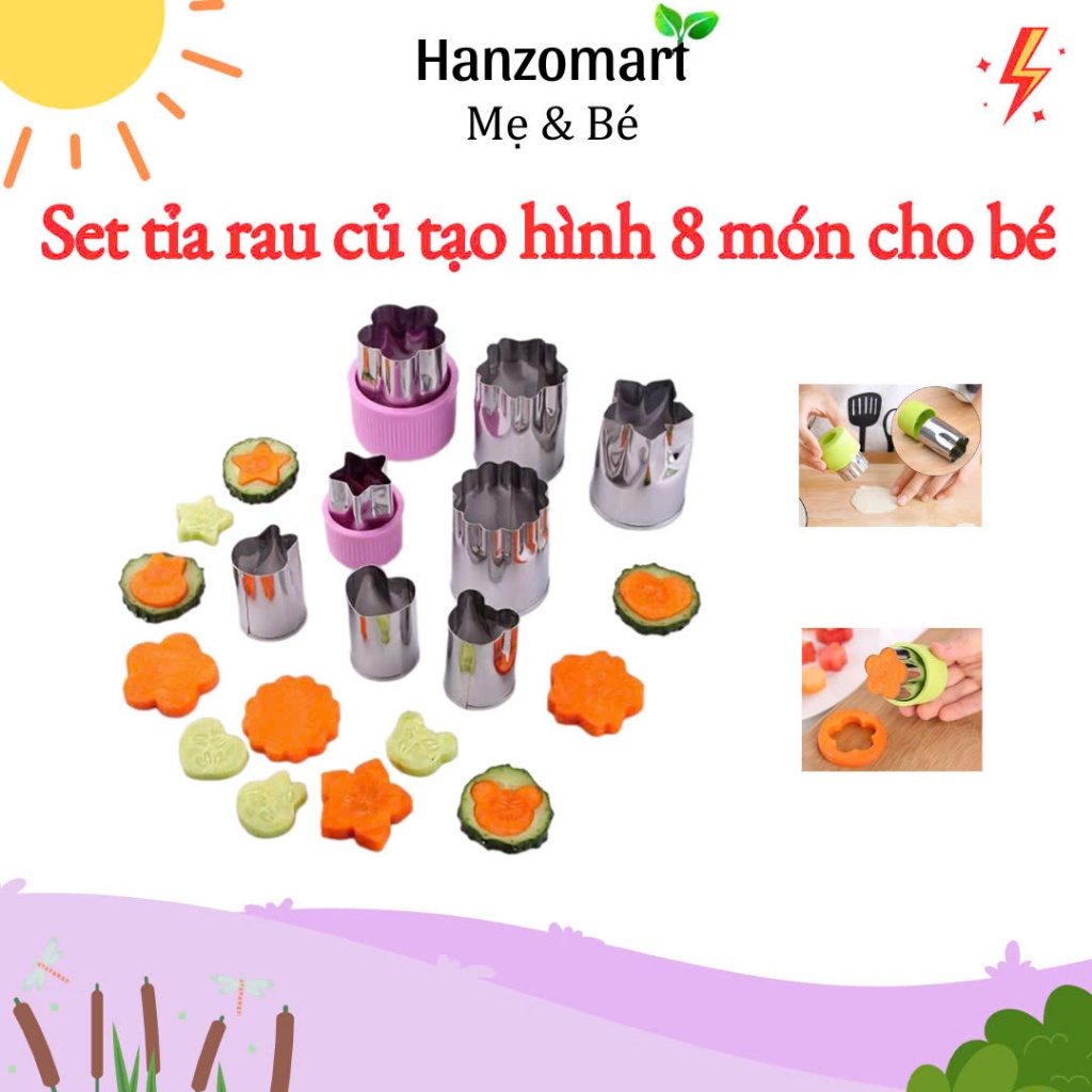 Set tỉa rau củ tạo hình 8 món cho bé ăn dặm